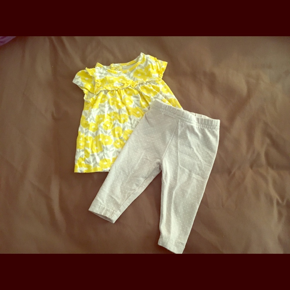 Yellow Floral Carter's 2pc Outfit Set